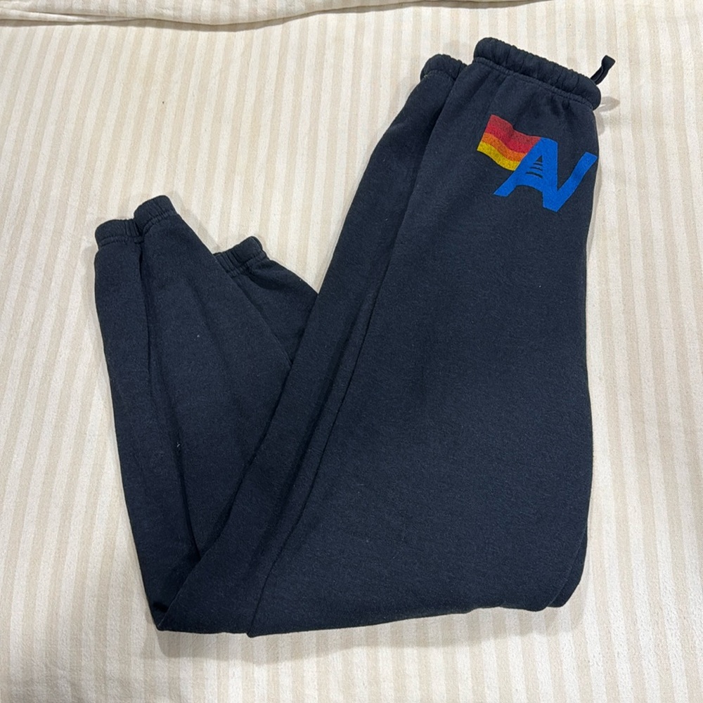 LIKE NEW Aviator Nation Logo Sweatpants in Charcoal Grey